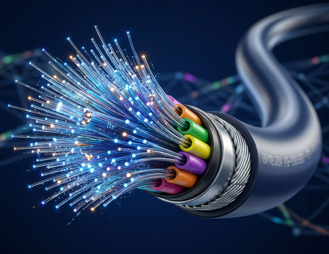 Colorful fiber-optic cable